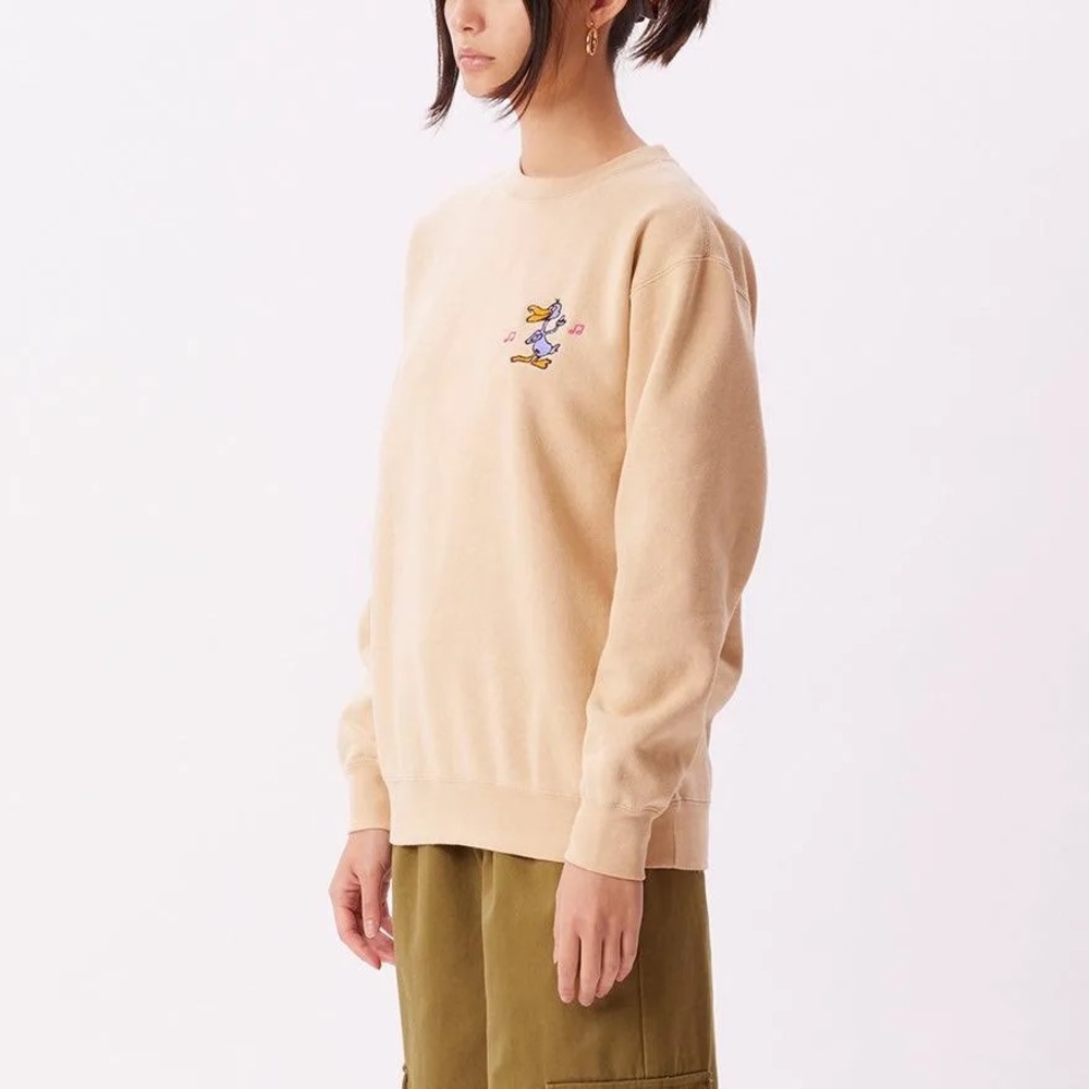 Obey Disco Duck Tan Crewneck Sweatshirt - Picture 2 of 11